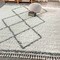 Jonathan Y Mercer Shag Plush Tassel Moroccan Tribal Geometric Trellis Cream/Gray 3 ft. x 5 ft. Area Rug MCR103B-3 - alternate 1