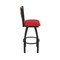Holland Bar Stool Co Eleanor 30in Swivel Bar Stool with Black Wrinkle Finish, Medium Back and Canter Red Seat 880 - alternate 4