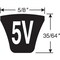 Gates Narrow V-Belt, Super HC, 5V1600, 5V, CR, 160 in, 5/8 in Top Width 5V1600 - alternate 4