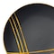 Smarty Had A Party 7.5" Black with Gold Brushstroke Round Disposable Plastic Appetizer/Salad Plates (120 Plates), 120PK 917BG-CASE - alternate 2