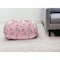 Homeroots 32" Pink and White Microfiber Round Princess Pouf Cover 546264 - alternate 1