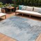 Homeroots 8' X 10' Sky Blue Gray And Ivory Abstract Washable Indoor Outdoor Area Rug 617422 - alternate 1