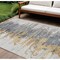Homeroots 9' X 12' Ivory Charcoal And Silver Abstract Washable Indoor Outdoor Area Rug 582396 - alternate 1