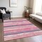 Homeroots 3' X 5' Pink Gray And Green Striped Washable Indoor Outdoor Area Rug 598914 - alternate 5