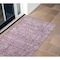 Homeroots 2' X 3' Lavender and Ivory Floral Washable Non Skid Indoor Outdoor Area Rug 564338 - alternate 1