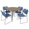 Regency Round Kahlo Breakroom Table W/ 4 Zeng Stack Chairs, 48 in W, 48 in L, Noble Oak TPL48RNDNOBK44BE - alternate 1