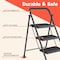 Campior Black 3-Step Foldable Stool, 500 lbs Cap., Anti-Slip Feet, Steel Frame, Space-Saving for Home and More DRIB3STPBK - alternate 4