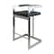 Homeroots 26" Black and Silver Faux Leather and Metal Low Back Counter Height Bar Chair 555099 - alternate 1