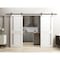 Sartodoors Sturdy Dbl Barn Door 84 x 80in W/, White Silk W/ Frosted Glass, 14FT Rail Hangers Heavy Set VEREGIO7288DB-WS-84 - alternate 1