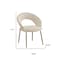 Homeroots White and Gold Boucle and Metal Curved Back Dining Side Chair 719661 - alternate 2