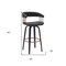 Homeroots 31" Black Faux Leather Swivel Bar Height Bar Chair 534472 - alternate 5