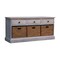 Homeroots 47in White and Natural Solid Wood Basket Storage Accent Cabinet With Three Drawers 654279 - alternate 5