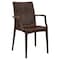 Leisuremod Weave Mace Indoor/Outdoor Arm Chair, Brown MCA19BR - alternate 1