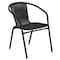 Flash Furniture Black Rattan Indoor-Outdoor Stack Chair TLH-037-BK-GG - alternate 1