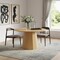 Homeroots 46" Natural Wood Pedestal Base Round Top Dining Table 721088 - alternate 2