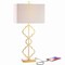 Jonathan Y Selina 32" Iron Ogee Trellis Modern LED USB Table Lamp, Gold Painting JYL3071A - alternate 4