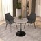 Leisuremod Bristol 27 in Round Dining Table - MDF Wood Top with Black Iron Pedestal Base BTBL-27DBR - alternate 4
