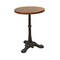 Homeroots 28" Black And Wood Brown Solid Wood And Iron Round End Table 493237 - alternate 1