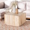 Bali & Pari Augusta Bohemian Natural Teak Wood Coffee Table with Unique Repurposed Wood Logs 247-13736-ZORO - alternate 3