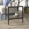 Homeroots 22" Black And Clear Glass And Steel Square End Table With Shelf 544181 - alternate 4