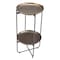 Homeroots 32" Bronze And Gray Steel Round Pedestal End Table 572180 - alternate 2