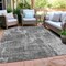 Homeroots 9' X 12' Gray And Charcoal Geometric Washable Indoor Outdoor Area Rug 594555 - alternate 4