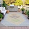 Homeroots 10' X 14' Pewter Copper And Silver Geometric Washable Indoor Outdoor Area Rug 631926 - alternate 2