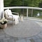 Homeroots 8' Gray Black And Ivory Round Geometric Washable Indoor Outdoor Area Rug 596742 - alternate 3