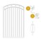 Nuvo Iron 45-in W x 68-in H Glossy Wht Benitoite Gate Arched 48-in W Opening SC Hardware W/Dbl Side Handle IBGA04568GW - alternate 3
