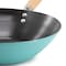 Martha Stewart Everyday Clarkston 10 Inch Nonstick Carbon Steel Wok with Wooden Handle in Teal 141038.01 - alternate 2