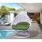 Leisuremod White Wicker Hanging 2 person Egg Swing Chair with Dark Green Cushions ESCW-57DG - alternate 3