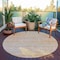 Homeroots 8' Terra Cotta Round Striped Washable Indoor Outdoor Area Rug 607988 - alternate 2