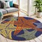 Homeroots 5' Blue Yellow And Orange Round Starfish Indoor Outdoor Area Rug 546869 - alternate 3