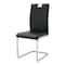 Homeroots Set of Four Black and Silver Faux Leather and Metal Dining Side Chairs, 4PK 719655 - alternate 3