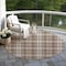 Homeroots 8' Brown Beige And Gold Round Plaid Washable Indoor Outdoor Area Rug 597095 - alternate 3