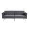 Homeroots 75" Dark Gray Linen Sleeper Sofa With Silver Legs 522394 - alternate 1