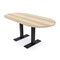 Skutchi Designs 6ft Conference Table With Power Unit | 6 Person Modular Racetrack Meeting Table | Harmony Series HAR-RAC-36X72-T.BK-K525-NA - alternate 1