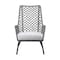 Homeroots 26" Gray and Black Steel Indoor Outdoor Dining Chair with Gray Cushion 490229 - alternate 1