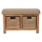 Homeroots 32in Beige and Brown Boucle and Solid Wood Upholstered Storage Bench With Baskets 723428 - alternate 2
