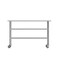 Flash Furniture Reese SS Work Table 24in. x 60in. w/2 Undershelves and 4 Casters, Heavy Duty Food Prep Worktable NH-WT-GU-2460-CAS-GG - alternate 3
