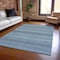 Homeroots 10' X 14' Denim Blue And Sky Blue Striped Washable Indoor Outdoor Area Rug 610587 - alternate 2