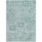 Homeroots 5' X 8' Teal Blue And Gray Damask Washable Indoor Outdoor Area Rug 603792 - alternate 5