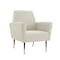 Homeroots 32" Beige And Black And Gold Linen Arm Chair 533826 - alternate 1