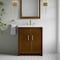 James Martin Vanities Bellshire 30" Single Vanity, Honey Oak w/ 3 CM White Zeus Silestone Top 660-V30-HNO-3WZ - alternate 2