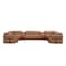 Homeroots Chestnut Italian Leather Power Reclining U Shaped Eight Piece Corner Sectional With Console 634678 - alternate 1