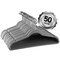 Elama Home 50 Piece Flocked Velvet Clothes Hangers with Stainless Steel Swivel Hooks in Gray HANGER50PIECEGRAY - alternate 1
