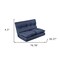 Homeroots 77" Navy Blue Fabric Convertible Futon Sofa Chaise 601951 - alternate 4