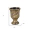 Homeroots 7in Antiqued Brass Textural Tone On Tone Cement Indoor Outdoor Round Urn Planter 487901 - alternate 2