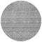 Homeroots 8' Gray And Silver Round Chevron Washable Indoor Outdoor Area Rug 612264 - alternate 3