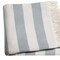 Homeroots Cream and Sky Blue Slanted Stripe Fringed Throw Blanket 475717 - alternate 2
